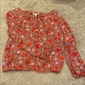 Lucky Brand bubble sleeve blouse size small